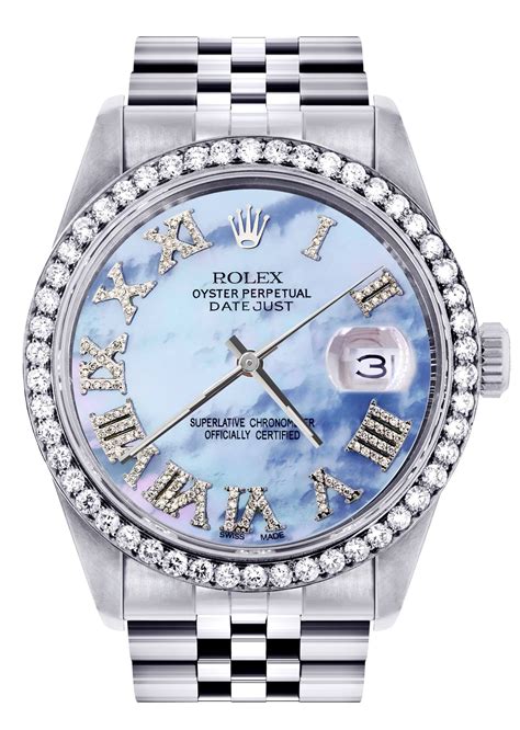 rolex mother of pearl 36mm with diamonds|Rolex datejust 36mm diamond bezel.